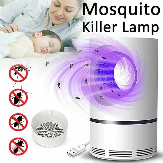 Mosquito Killer Lamp International, Eco Friendly Bug Zapper Electric Mosquito Lamp Dual Mosquito Zapper Lamp Indoor Insect Trap Portable Killer Lamp.M61 (White)