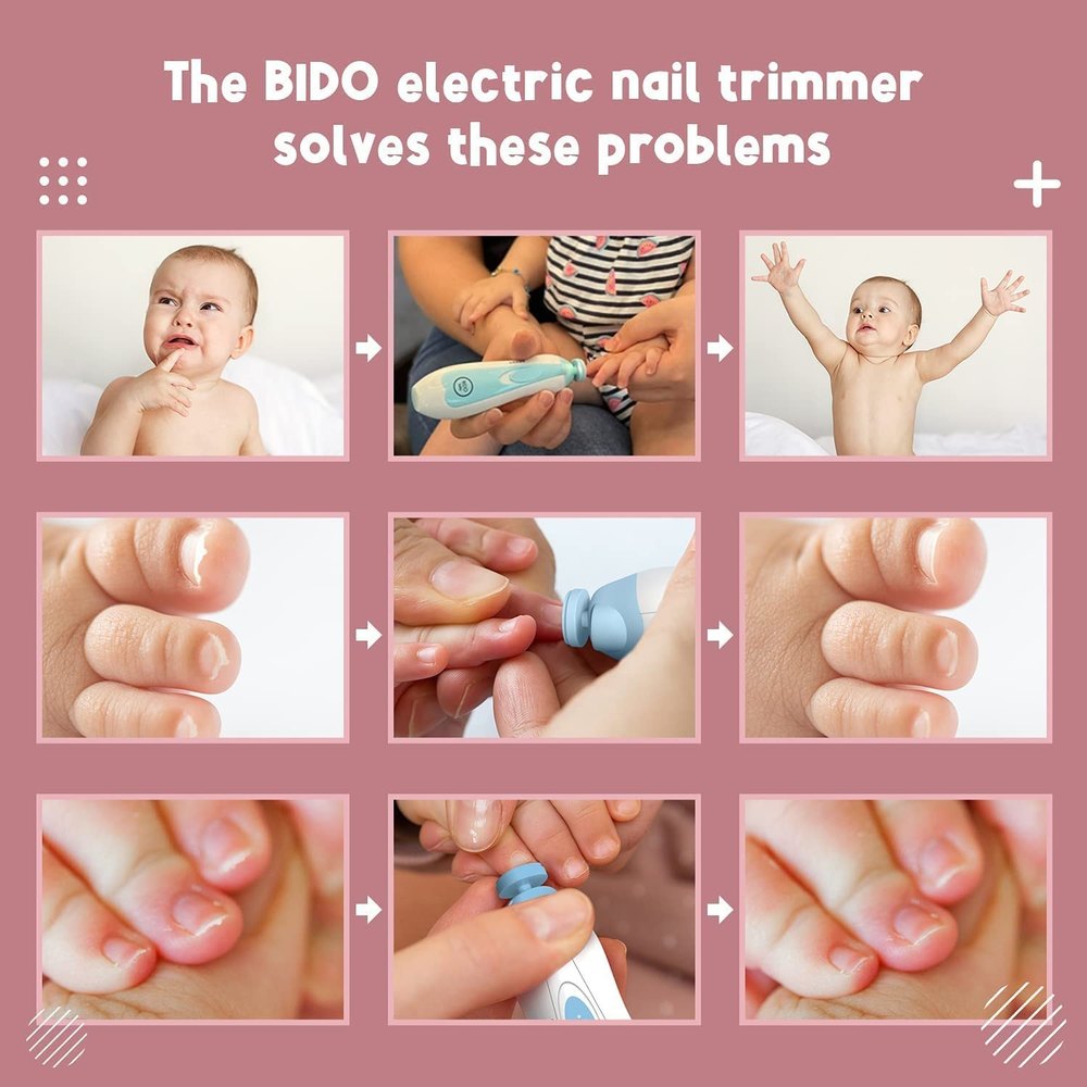 SafeTrim 6-in-1 Electric Baby Nail Trimmer &amp; File Set