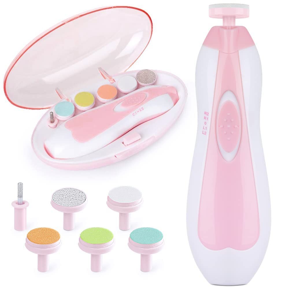 SafeTrim 6-in-1 Electric Baby Nail Trimmer &amp; File Set