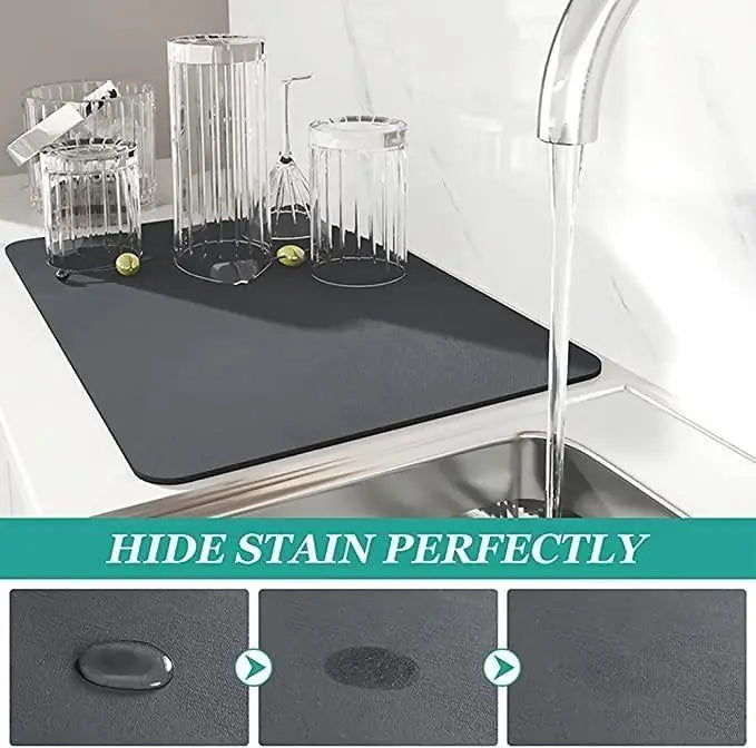Keep your kitchen countertop clean and dry with this absorbent quick-drying kitchen mat (pack of 2)