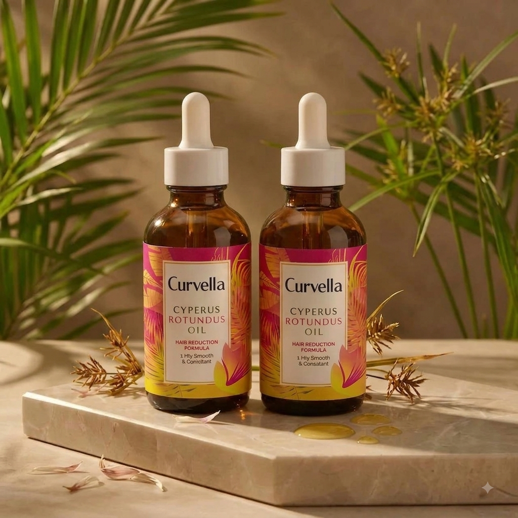 Curvella Cyperus Rotundus Oil – Natural Hair Growth Inhibitor & Follicle Calm Therapy