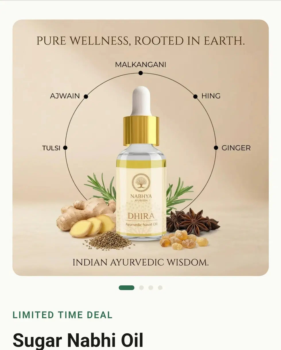 Nabhya Ayurveda Dhira – Natural Sugar Care Ayurvedic Nabhi Oil (Pack of 2)