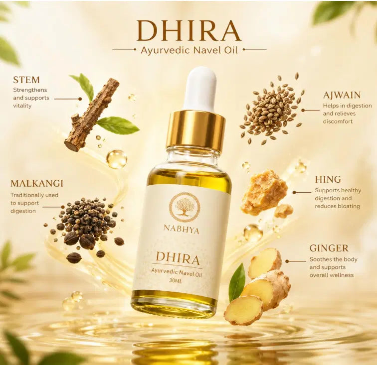 Nabhya Ayurveda Dhira – Natural Sugar Care Ayurvedic Nabhi Oil (Pack of 2)