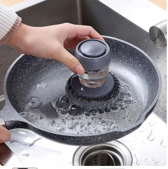 2-in-1 Soap Dispensing Kitchen Palm Scrubber Brush with Storage Reservoir (Pack of 2)
