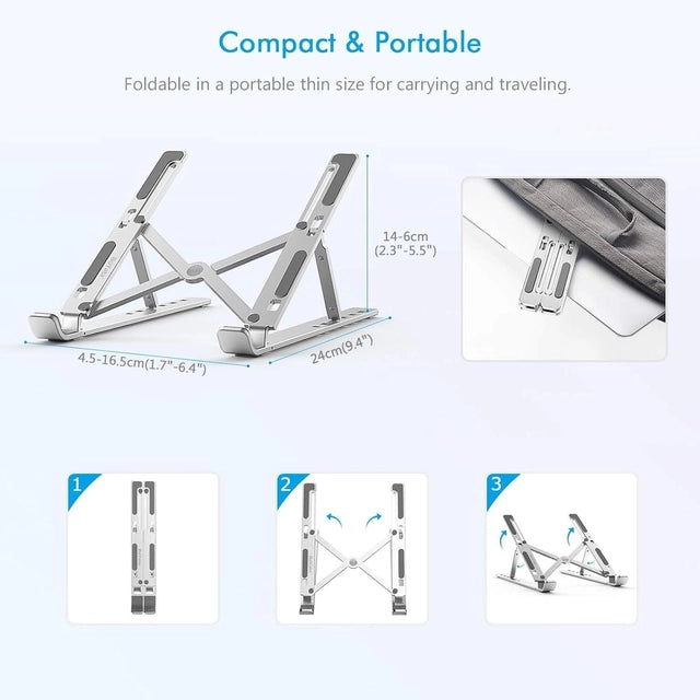 Say goodbye to neck & back pain with foldable premium aluminum stand