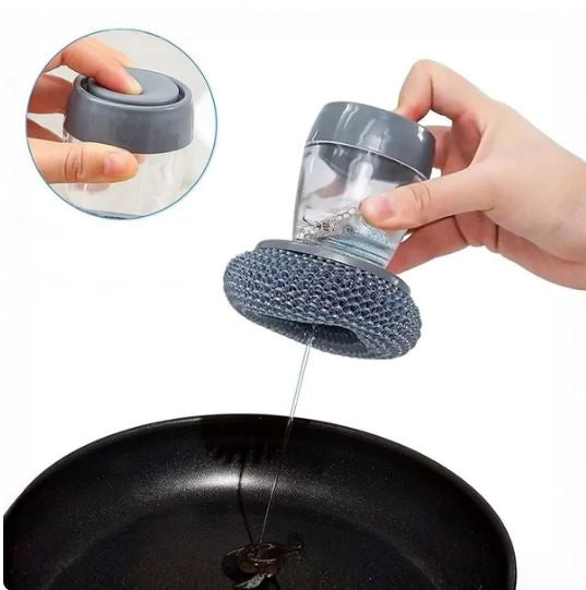 2-in-1 Soap Dispensing Kitchen Palm Scrubber Brush with Storage Reservoir (Pack of 2)
