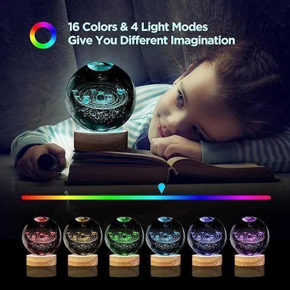 Comforting night,3D Crystal Galaxy Lamp – Magical Cosmic Night Light