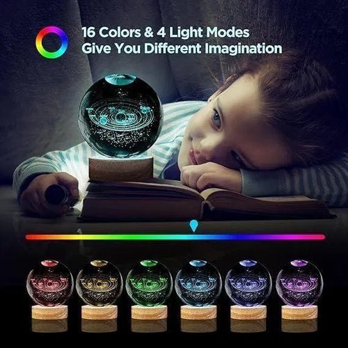 Comforting night,3D Crystal Galaxy Lamp – Magical Cosmic Night Light