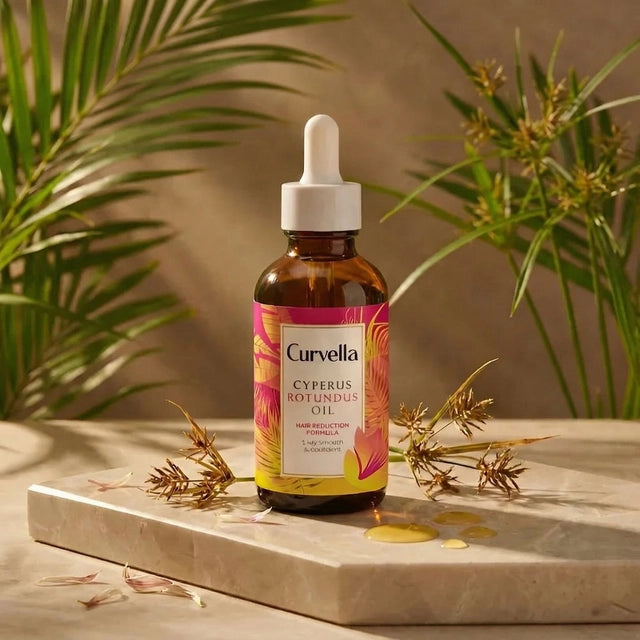 Curvella Cyperus Rotundus Oil – Natural Hair Growth Inhibitor & Follicle Calm Therapy