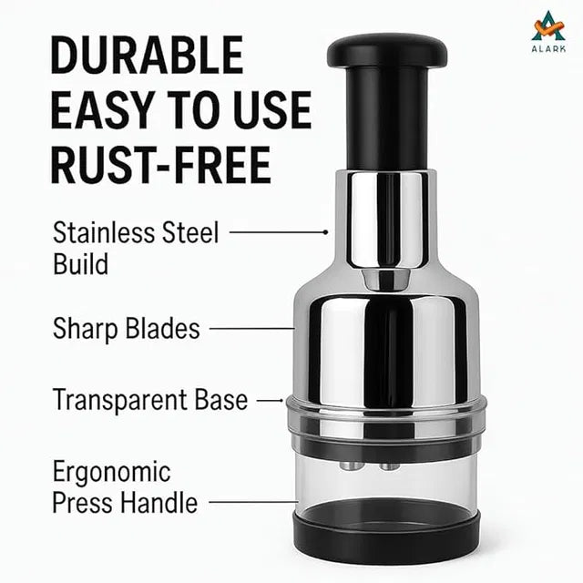 Vegetable Chopper and Slicer-Manual Mini Hand Chopper (Pack of 1)