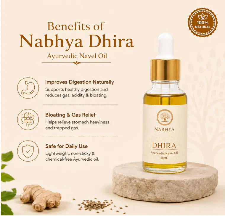Nabhya Ayurveda Dhira – Natural Sugar Care Ayurvedic Nabhi Oil (Pack of 2)