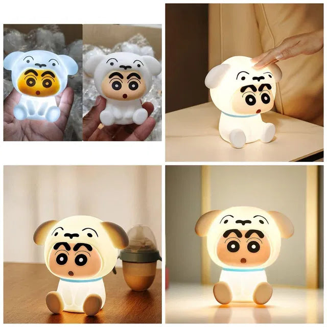Cute LED Night Lamp – Adorable Kids’ Bedroom & Bedside Light, Crayon Shin-chan Shiro LED Night Light Lamp