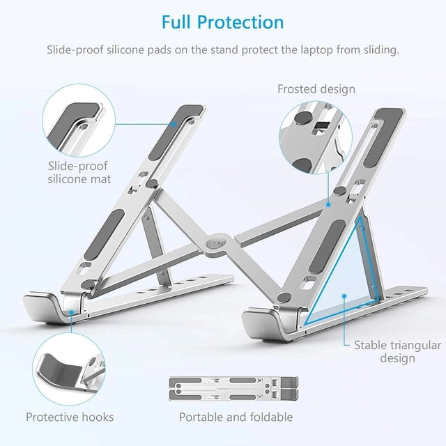 Say goodbye to neck & back pain with foldable premium aluminum stand