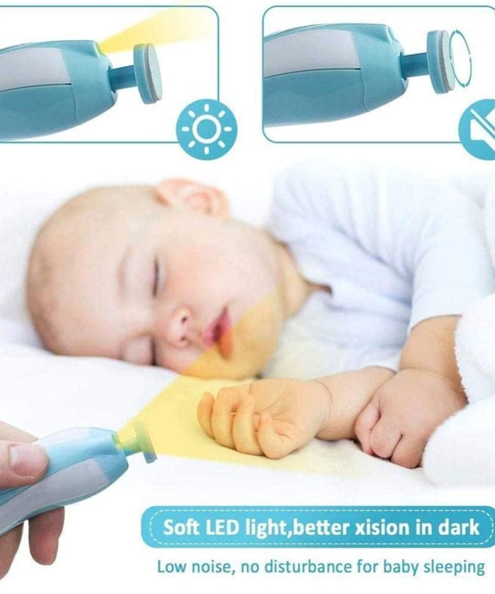 SafeTrim 6-in-1 Electric Baby Nail Trimmer &amp; File Set